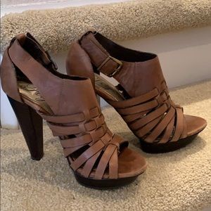 Brown Fergie strap heals. Size 5.5